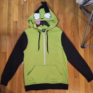 Hot Topic Nickelodeon Invader Zim Gir green and black hoodie